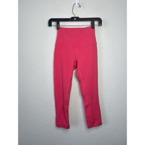 Lululemon Align High-Rise Leggings Crop 21" Women's Sz 2 Hot Pink Yoga Pilates
